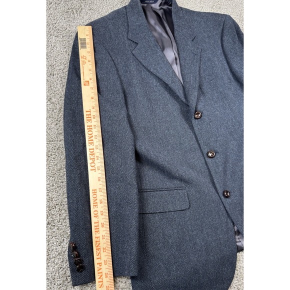 Brooks Brothers 1818 Madison Blazer Herringbone Lambswool Leather Button 42‎ - Picture 11 of 12